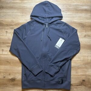 Saxx Down Time Hoodie Mens Small Blue Full Zip Moisture‎ Wicking Gym SXLH39 New